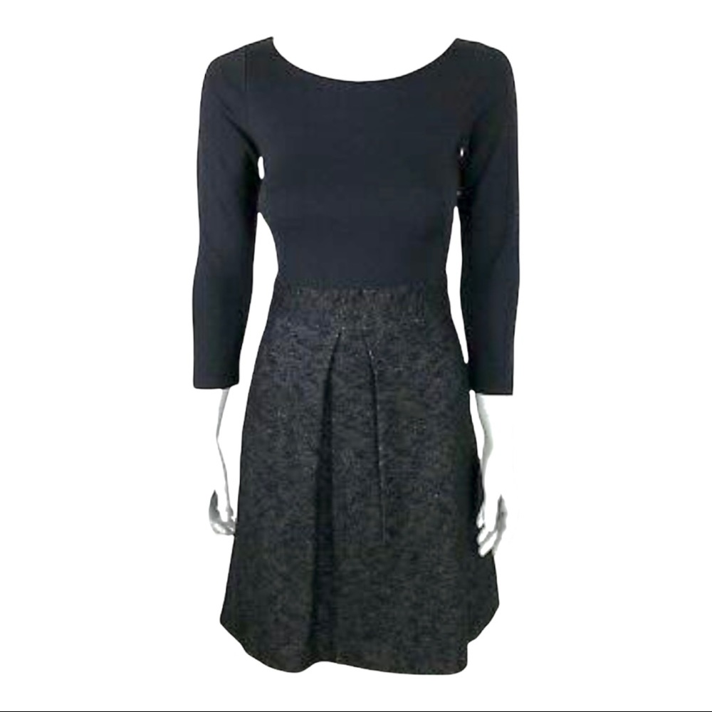 THEORY Front Pleat Dress Grey & Black Size 12